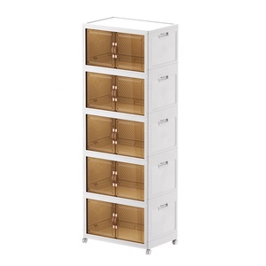 Boîte de Rangement Pliable et Empilable en Plastique pour la Maison, Bacs pour Vêtements, Couettes avec Couvercles et Roulettes - Product Image 1
