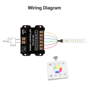 New Arrival không dây RF vỏ sắt 86 cảm ứng đầy đủ rgbwc điều khiển dễ dàng để sử dụng với 8A đầu ra hiện tại Linh hoạt hệ thống dây điện - Product Image 6