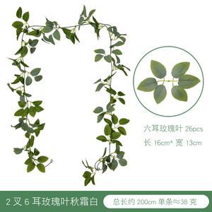 ใบกุหลาบประดิษฐ์ซินอูซี ความยาว 200 ซม. ดอกไม้ผ้าไหมจำลอง ตกแต่งบ้าน - Product Image 2