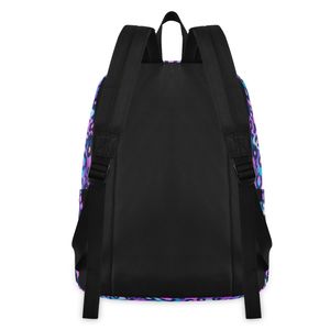 Colorful Purple/Blue Leopard Print Kids School Bag Set 2PCS Custom <b>Student</b> <b>Backpack</b> With Lunch Bag for School Girls Boy - Product Image 4
