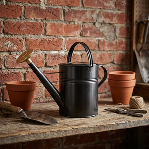 AK Laiton Grand Arrosoir Doré Noir Pour Pépinière Jardin Décoration Extérieure Fournitures D'eau - Product Image 3