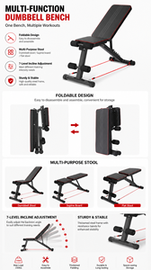 <span class=keywords><strong>Banc</strong></span> <span class=keywords><strong>de</strong></span> <span class=keywords><strong>musculation</strong></span> pliable FRS stable et multifonctionnel, réglable en inclinaison (7 niveaux), plat et déclinant, pour haltères, idéal pour la maison et la salle <span class=keywords><strong>de</strong></span> sport - Product Image 2