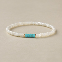 Bracelet perlé pour femme, style ancien, en coquille blanche naturelle de limace fer à cheval, avec cordon fait main, petit et frais, vente en gros
