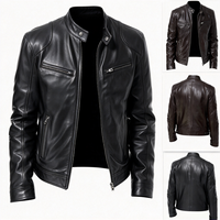 Blouson de moto en cuir personnalisé pour homme, coupe ajustée, col montant, style motard, manteau bomber, vêtement d'extérieur décontracté vintage pour homme, vente en gros TKAN1034