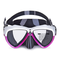 Masque de plongée à monture bicolore Aloma avec lentilles en verre trempé anti-buée et lunettes de plongée en silicone liquide pour la natation sous-marine
