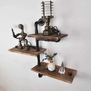 Lampe de bureau rétro industrielle <span class=keywords><strong>steampunk</strong></span> en fer antique, robot Ultraman, lampe de table en métal pour la décoration de la pièce - Product Image 4