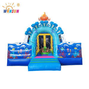 Château gonflable commercial WINSUN sur le thème de l'océan, pour enfants, avec toboggan aquatique, trampoline, château gonflable, trampoline pour enfants - Product Image 2
