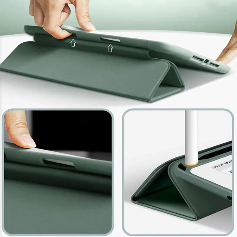 حافظة من الجلد المطلي بالسيليكون الأكثر مبيعًا لهاتف iPad Mini 5 مع حامل قلم غطاء لجهاز اللوحة للهاتف iPad Mini 4