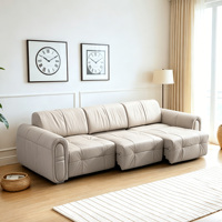 Canapé inclinable électrique moderne haut de gamme en cuir véritable, 3 places, modulaire, sectionnel, avec soutien ergonomique, pour salon, convertible en lit