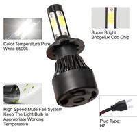 Phares de voiture led, en aluminium, lumière puissante, super lumineuse, S2 S4, 6000k, h1 h3 h4 h7 h11, 9005 9006 9012, 2 pièces
