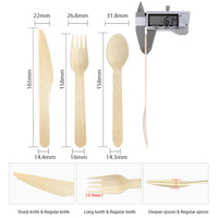 Ensemble de couverts jetables de luxe en bois de bouleau écologique de haute qualité, 16 cm, biodégradable, pour fêtes
