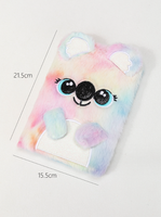 Cahier en peluche brodé A5 créatif mignon fille cadeau cahier en peluche petit ours dessin animé livre en peluche