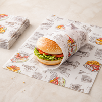 Papier d'emballage pour hamburger imprimé sur mesure, papier d'emballage alimentaire pour restaurant, papier d'emballage pour sandwich à emporter