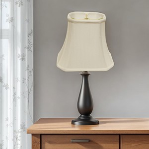 HMS lusso 16 \ "paralume a campana rettangolare inclinato bianco Shantung tessuto con stile asiatico lino cono modello per illuminazione interna - Product Image 1