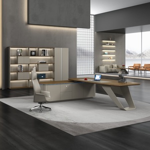 Cao cấp sang trọng i hình Giám Đốc văn phòng bảng kiểu dáng đẹp tối giản MDF quản lý văn phòng E1 MDF giải pháp bàn văn phòng điều hành bàn - Product Image 2