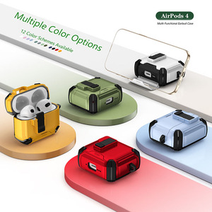 Funda Protectora Magnética con Bloqueo Seguro y Soporte <span class=keywords><strong>para</strong></span> <span class=keywords><strong>AirPods</strong></span> 4 <span class=keywords><strong>Pro</strong></span> 3, Compatible con <span class=keywords><strong>Carga</strong></span> Inalámbrica, Antipérdida, con Mosquetón - Product Image 5