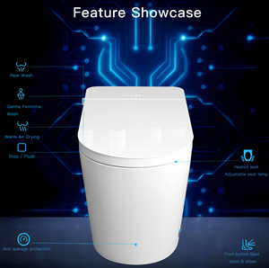 <span class=keywords><strong>WC</strong></span> intelligent électrique autonettoyant avec écran LED, chasse d'eau automatique, en céramique, écologique, pour salle de bain, vente en gros OEM ODM - Product Image 2
