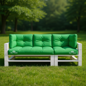Ensemble de 3 coussins d'extérieur en polyester vert, résistants aux UV, rectangulaires, pour patio et jardin, amovibles, lavables, toutes saisons - Product Image 2