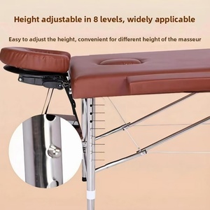 Camilla de Masaje Portátil Ligera de Madera Directo de Fábrica, con Cuero Sintético Moderno y Bolsa Gratis para Hotel, Salón de Belleza Facial - Product Image 6