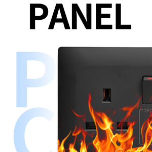 Jinmai UK Standard 13A USB Plug Wall Socket with Light Switch 250V Universal 1 Outlet 2 USB a 2 Type-C <strong>Ports</strong> Plastic <strong>White</strong>/Black - Product Image 3