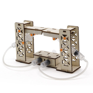 Kit de puente hidráulico de madera con control manual, juguete educativo STEM para niños de 7 a 9 años, modelo de forma geométrica - Product Image 3