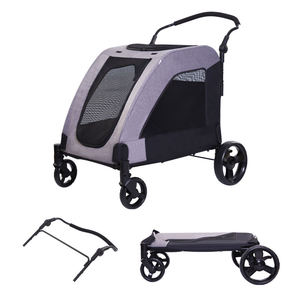 Factory Sale Foldable Extra Large <b>Dog</b> <b>Stroller</b> Custom Color 30 kg Capacity Transparent Fashionable Oxford Fabric Portable Cats - Product Image 5