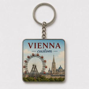 Porte-clés personnalisés en gros de haute qualité, souvenirs de voyage classiques européens, design classique autrichien, porte-clés avec les monuments de Vienne - Product Image 2