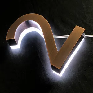 3d Illuminated Outdoor Sign Stainless Steel Led Letter Sign Backlit Halo Lit Channel Letter