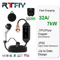 Nouvelle conception de chargeur EV portable 32A 7kW Type 2 AC, chargeur rapide pour véhicules électriques, adapté à l'Australie, avec prise CEE, support IP55