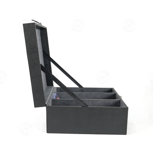 Estuche Rígido Personalizado Negro de 3 Ranuras con Apertura Superior para Tarjetas, Venta al Por Mayor - Product Image 3
