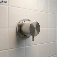 Robinet de douche et de baignoire mural moderne en laiton chromé poli, à faible teneur en plomb, avec levier à trou unique et valve en céramique