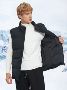 Alta calidad logotipo personalizado transpirable y a prueba de viento cierre de cremallera Reversible acolchado sin mangas de poliéster ropa exterior - Product Image 5