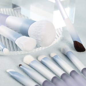 Juego de diez brochas de maquillaje con degradado azul, brocha para principiantes, para polvos sueltos y reparación - Product Image 5