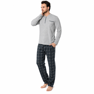 Ensemble de pyjama en coton pour homme, confortable, respirant, vêtements de nuit, tissu de poids moyen - Product Image 2