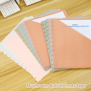 Bottone a forma di fungo ricarica per <span class=keywords><strong>Notebook</strong></span> a fogli mobili a 11 fori Sacchetto tascabile monouso a <span class=keywords><strong>5</strong></span> colori - Product Image 3