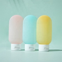 Emballage cosmétique de luxe de taille voyage ovale, tube souple en PE de 60 ml, bouchon à clapet, kit de conteneur pour lotion et crème