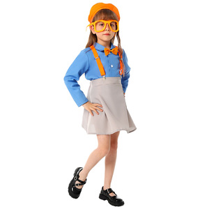 Disfraz de Blippi para niños, disfraz de cosplay, sombrero azul y naranja, gafas, tirantes, ropa para fiesta, edad de 5 a 7 años - Product Image 5