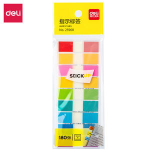 Deli Index Tab Labels 12x44mm Mixed Colors Reusable Clip-On For Notebook Student Office Study Organization - Product Image 4