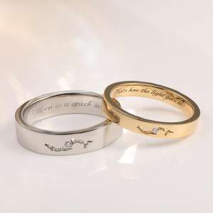 Cincin berlian unik emas putih 14K, <span class=keywords><strong>Platinum</strong></span> kreatif desain asli untuk pria dan wanita untuk pernikahan - Product Image 2