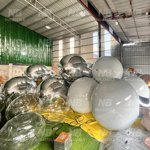 Waterproof Inflatable Mirror Ball Sphere for Nightclub Wedding Events PVC Material Easy Setup UV Printed Gold/Silver <b>Customized</b> - Product Image 3