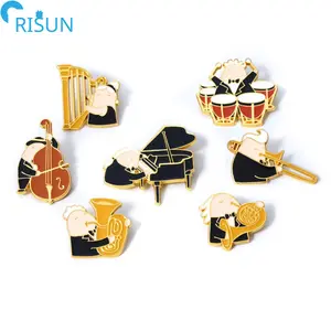 Customized Concert Music Festival Choir Chorus Symphony Orchestra Performer Lapel Pins Badges Brooches Custom Music Enamel Pins