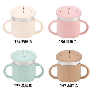 Vaso antiderrames de silicona y acero inoxidable con doble asa para bebés, vaso duradero de calidad alimentaria para refrigerios, 1-2 años, calibre estándar - Product Image 3