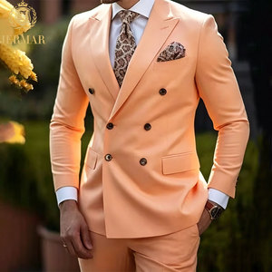 Ensemble de costumes deux pièces croisés <span class=keywords><strong>vert</strong></span> menthe pour <span class=keywords><strong>homme</strong></span>, collection Printemps Frais, idéal pour les mariages en plein air au printemps - Product Image 2