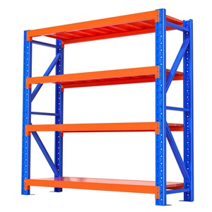 Système d'étagères de stockage d'entrepôt en acier industriel pliable à 4 niveaux, robuste, prix d'usine - Product Image 5