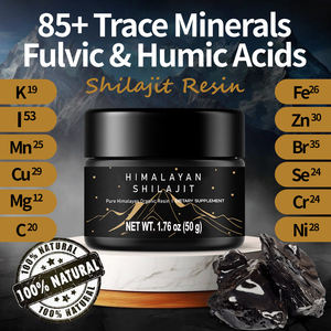 Suplementos de Resina Shilajit Pura do Himalaia 50g com Rótulo Privado Personalizado por Atacado, 75% de Ácido Fúlvico com Colher - Product Image 5
