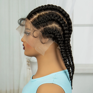 Perruques tressées cornrow synthétiques Full Lace Short Cute Bob Perruques pour femmes filles 14 pouces Lace Frontal Tressé Lace Perruque <span class=keywords><strong>avec</strong></span> des cheveux de bébé - Product Image 5