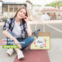 Sac de jute en toile de jute recyclable biodégradable réutilisable plus grand et robuste bon marché d'usine avec poche