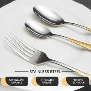 Cubiertos de boda real de alta calidad, tenedor dorado de lujo, cuchara, cuchillo, restaurante, cubiertos de acero inoxidable, juego de cubiertos PARA CENA - Product Image 4