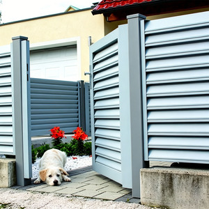 Clôture de sécurité en aluminium à lattes, respectueuse de l'environnement, résistante au vent, durable, avec revêtement en poudre, pour extérieur, maison, <span class=keywords><strong>jardin</strong></span> - Product Image 1