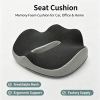 Coussin de siège ergonomique en mousse à mémoire de forme - Soulagement du coccyx et de la sciatique pour chaise de bureau, compressé sous vide